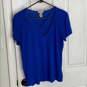 Blue cross front t shirt